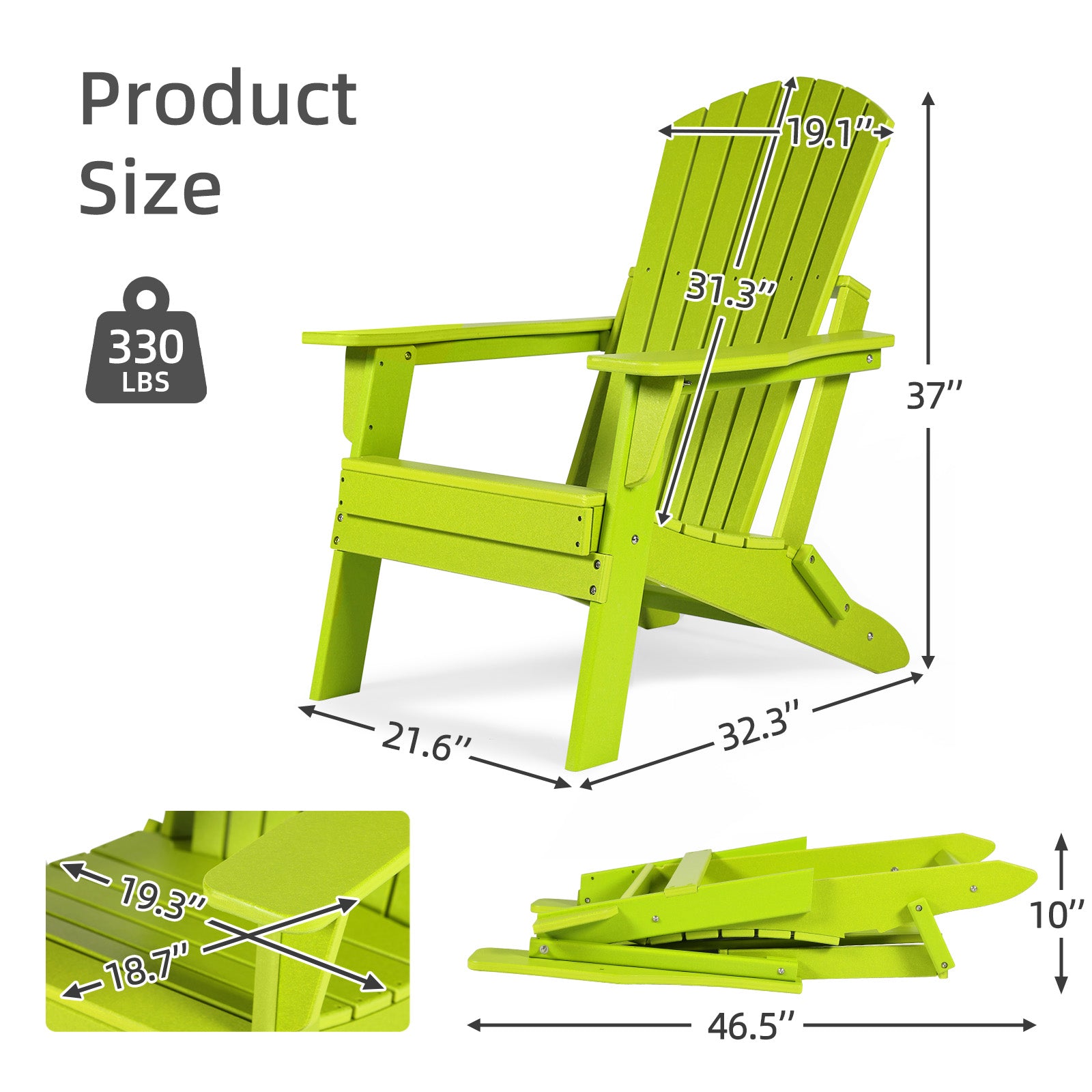 Aoodor_Folding_Adirondack_Chair_Lemon_Green-4